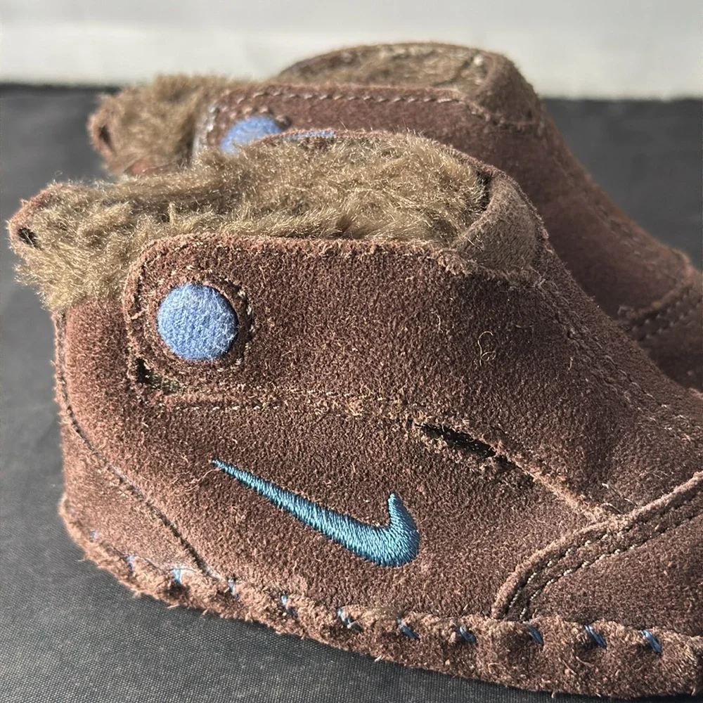 Vintage Nike Baby Crib Sneaker Booties 1C brown boots RARE
